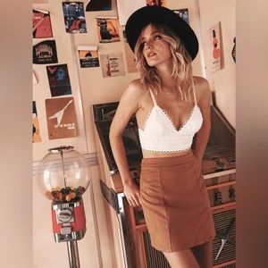 Bralette/ Cami Guipure Lace Splicing V-Neck Wraparound Crop Camisole/Bralette